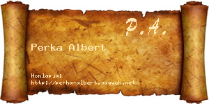 Perka Albert névjegykártya